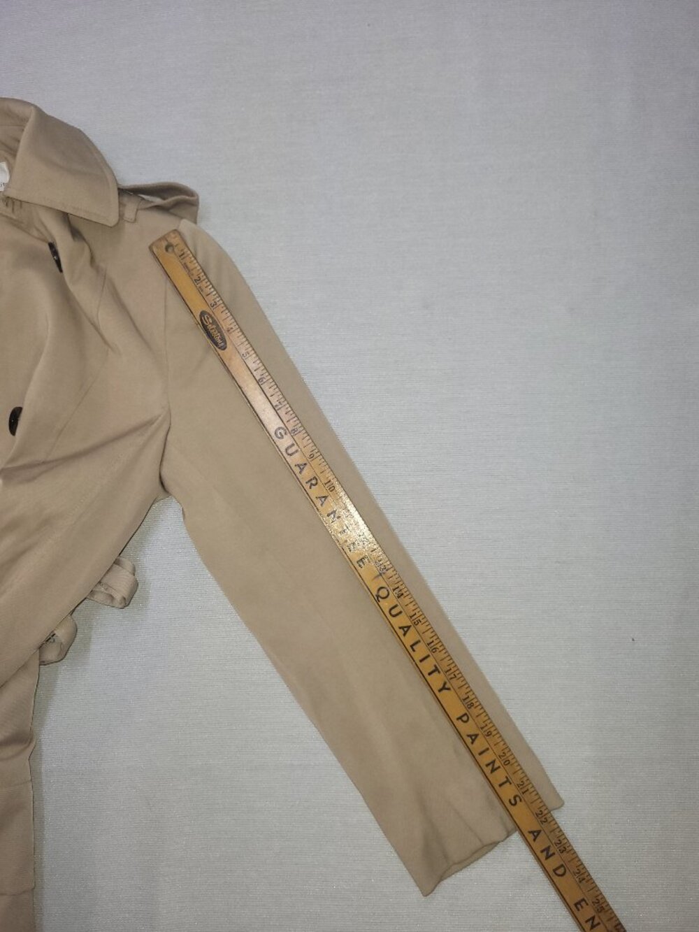 Cleo Petite Women’s Trench Coat Size 4P Beige Double Breasted - Picture 7 of 11